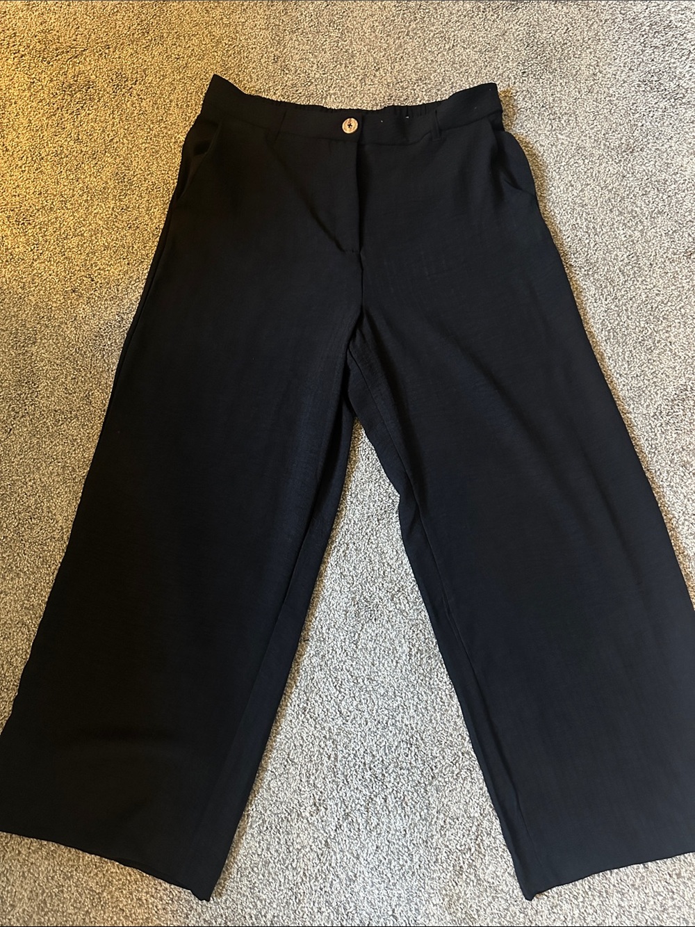 Men's Black Wide-Leg Dress Pants